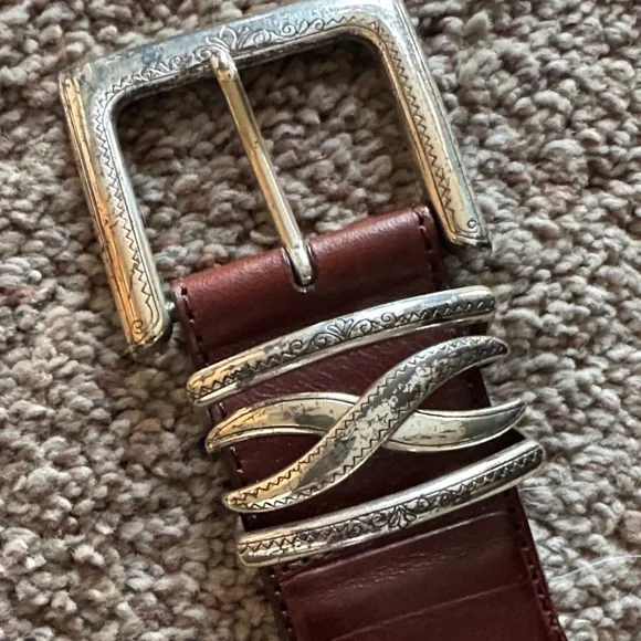 Brighton Dark Brown Braided Belt with Silver Buckle - Picture 5 of 6